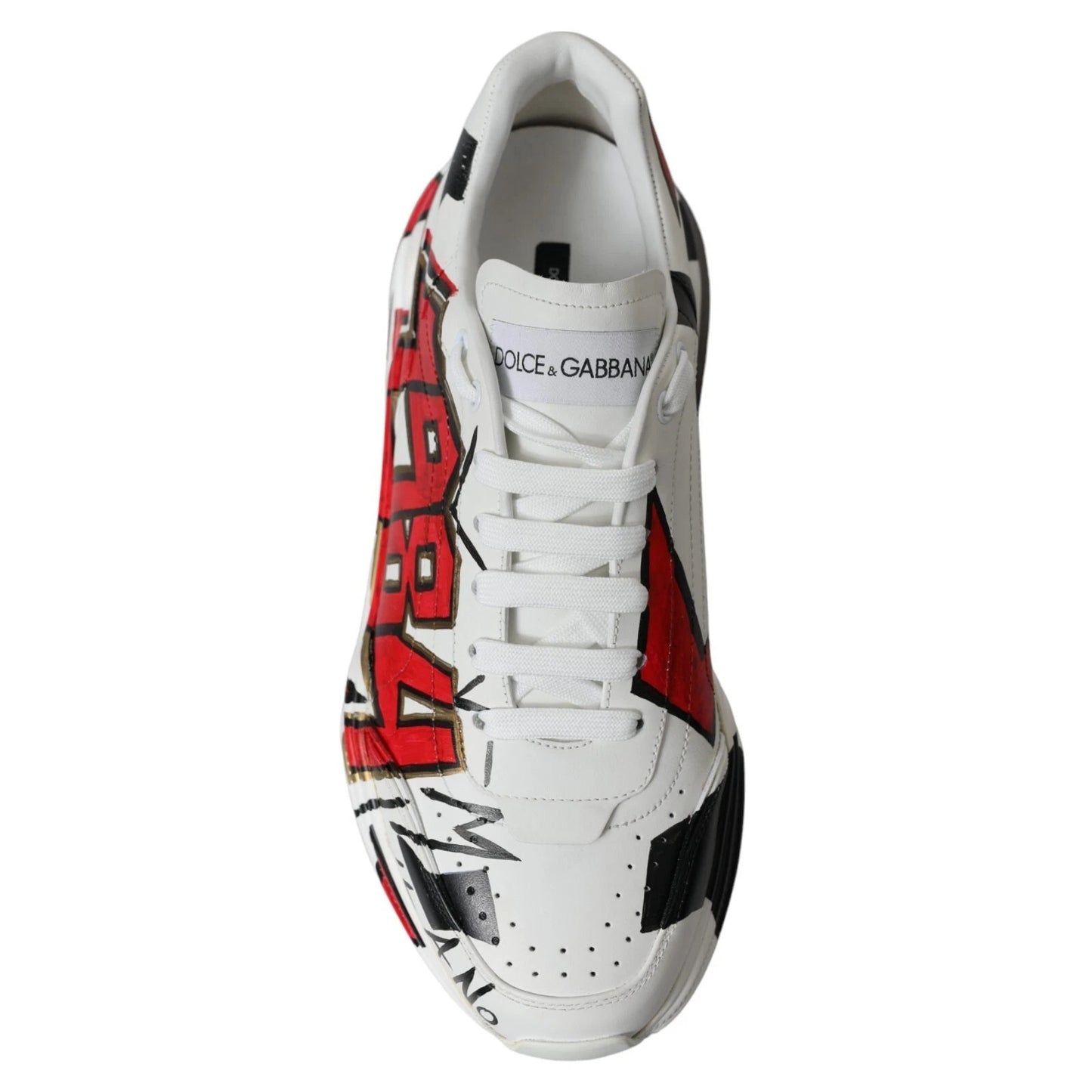 Dolce &amp; Gabbana White Daymaster Hand Painted Sneakers