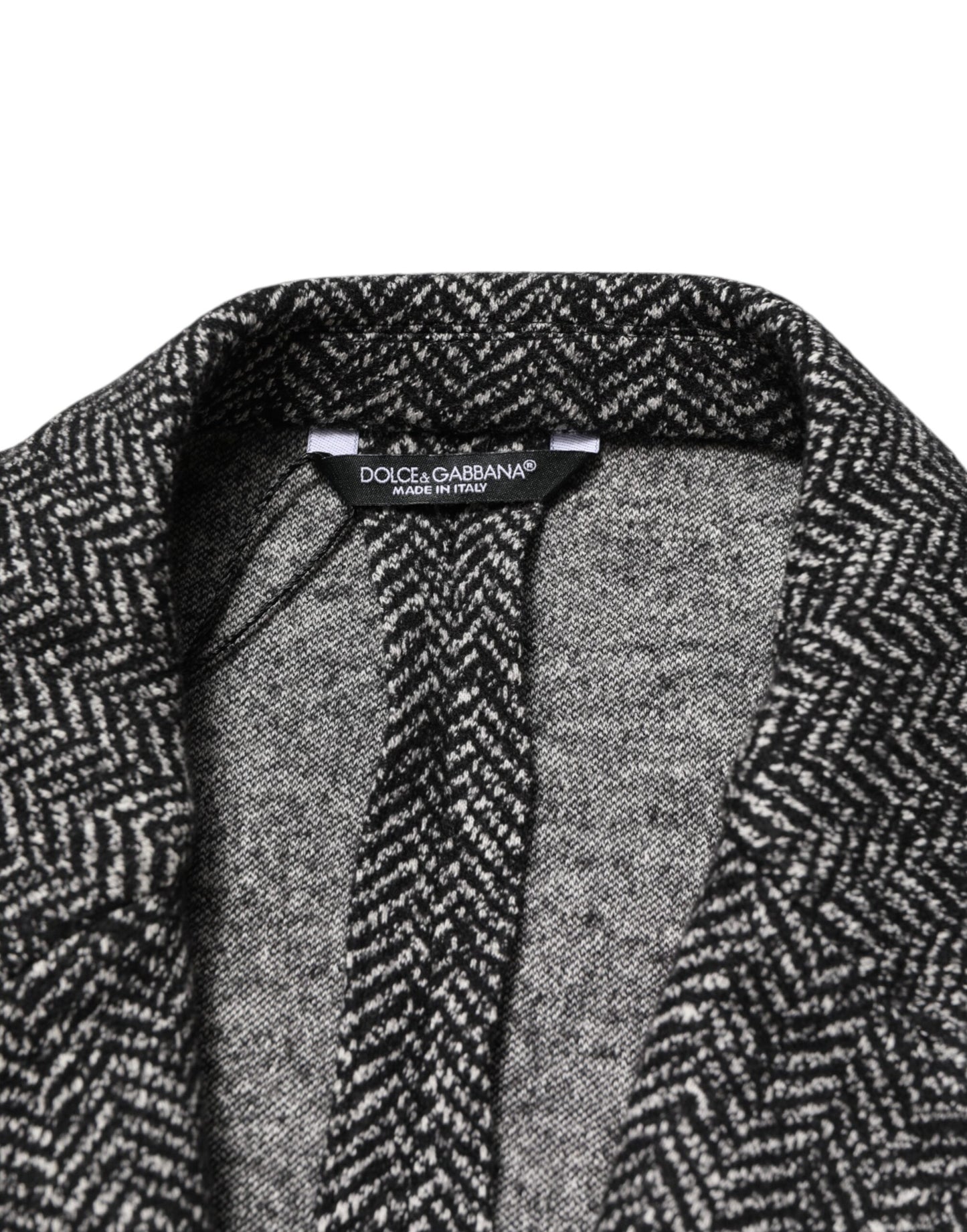 Dolce &amp; Gabbana Black White Double Breasted Men Suit Blazer