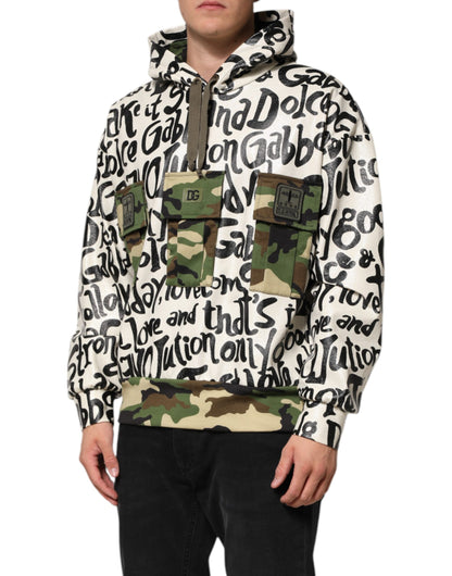 Dolce &amp; Gabbana Mehrfarbiger DGMania-Sweatshirtpullover mit Kapuze