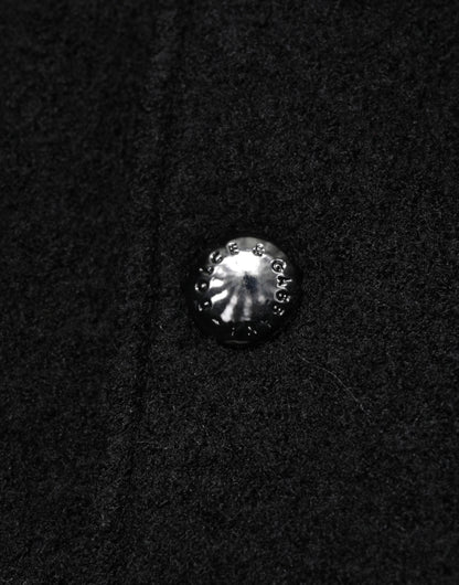 Dolce &amp; Gabbana – Bomberjacke aus schwarzer Wolle mit Logo-Plakette
