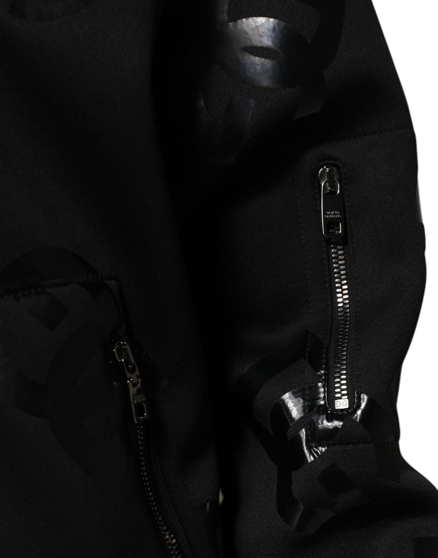 Dolce &amp; Gabbana Black Wool Logo DG Mania Men Bomber Jacket