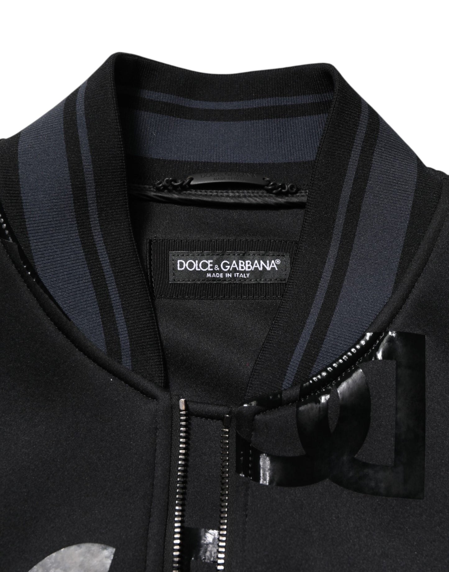 Dolce &amp; Gabbana Black Wool Logo DG Mania Men Bomber Jacket