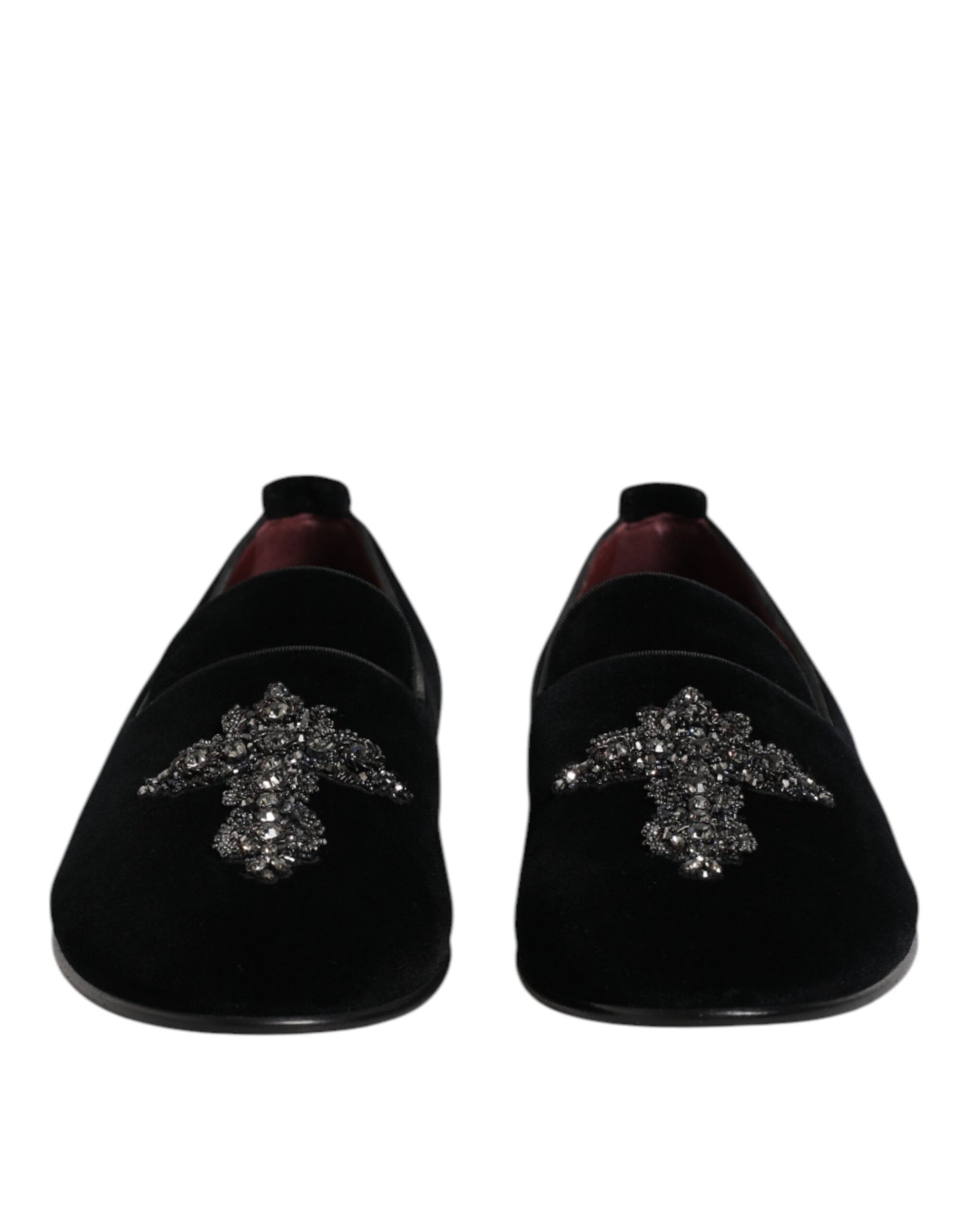 Dolce &amp; Gabbana – Slipper-Loafer aus schwarzem Wildleder mit Kreuzmuster