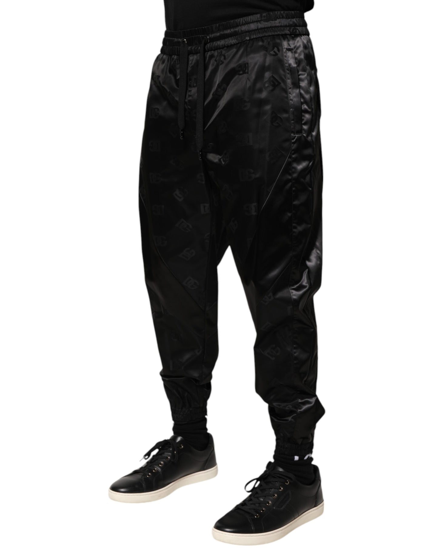 Dolce &amp; Gabbana Schwarze Jogginghose mit DG-Logo-Print für Herren