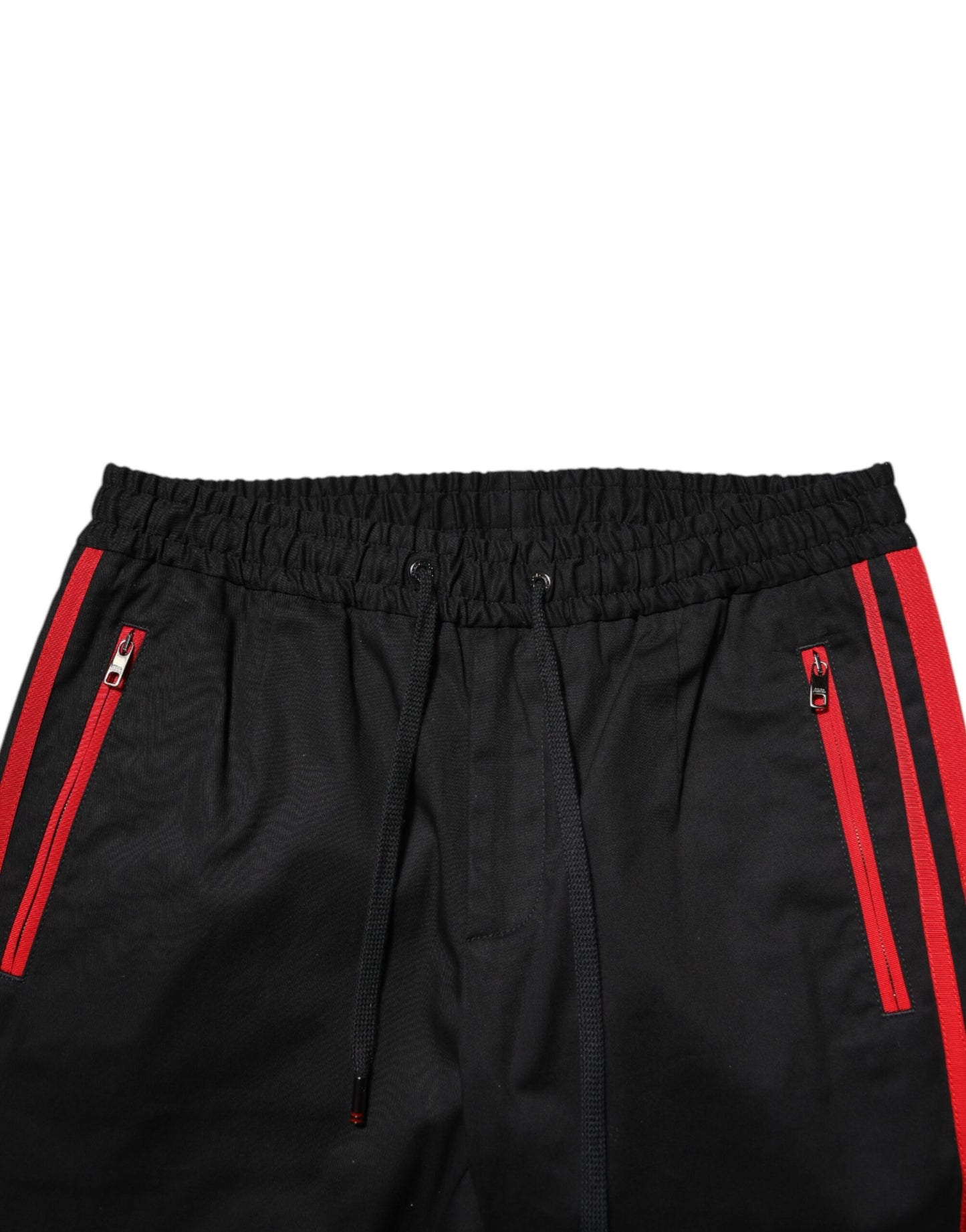 Dolce &amp; Gabbana – Jogginghose aus Baumwolle mit rotem Streifen und Logo