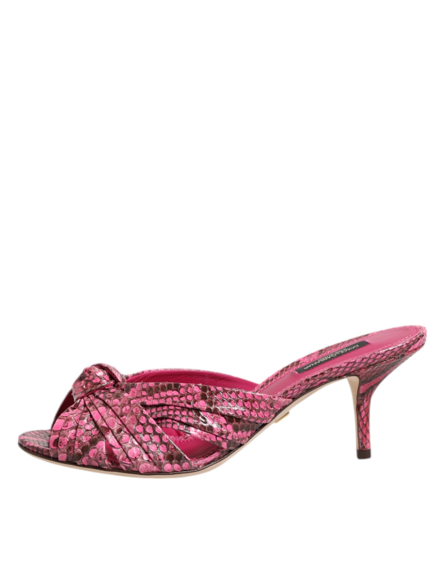 Dolce &amp; Gabbana Rosa Leder Heels Slides Sandalen Schuhe
