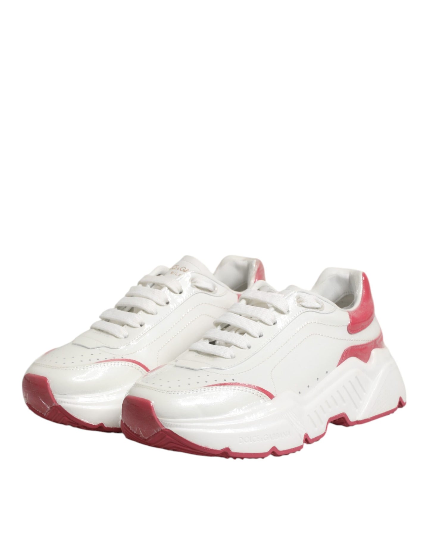 Dolce &amp; Gabbana Weiß Rosa Daymaster Low Top Sneakers Schuhe
