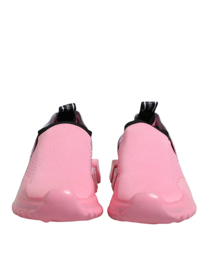Dolce &amp; Gabbana Pink Sorrento Low Top Damen Sneakers Schuhe
