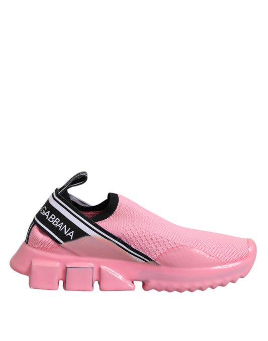 Dolce &amp; Gabbana Pink Sorrento Low Top Damen Sneakers Schuhe