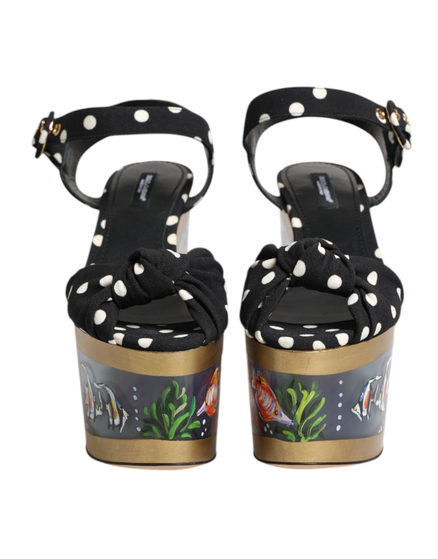 Dolce &amp; Gabbana Multicolor Fish Polka Dot Keil Sandalen Schuhe