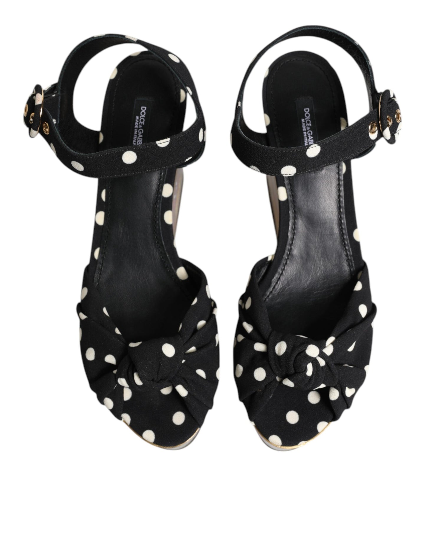 Dolce &amp; Gabbana Multicolor Fish Polka Dot Keil Sandalen Schuhe