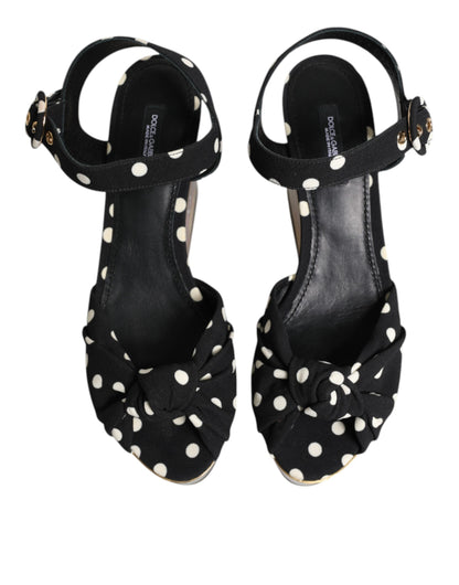 Dolce &amp; Gabbana Multicolor Fish Polka Dot Keil Sandalen Schuhe