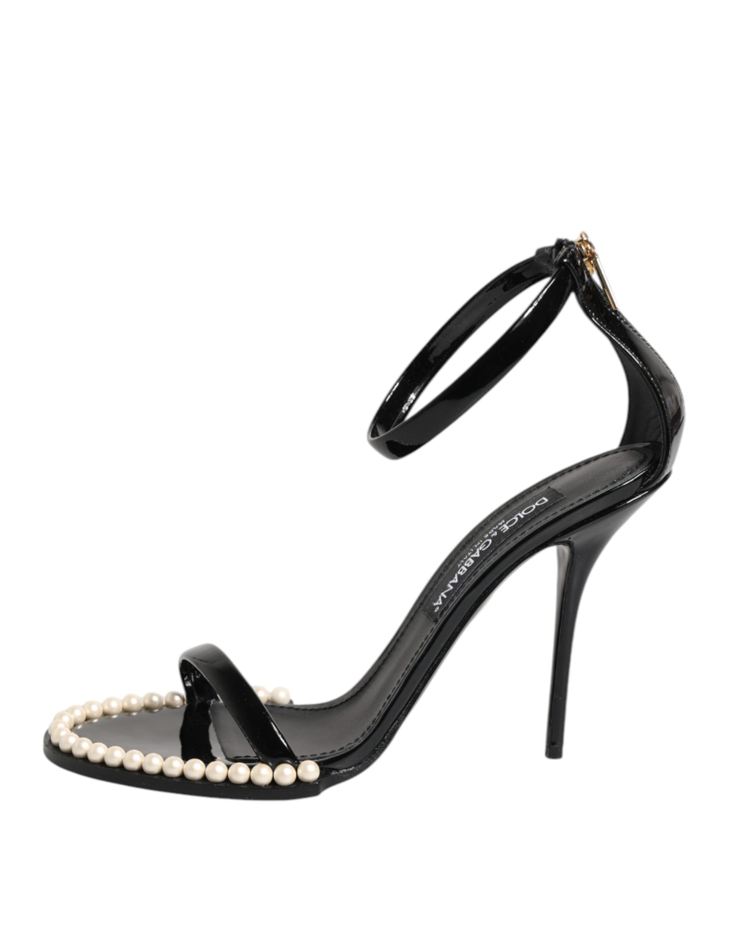 Dolce &amp; Gabbana – Schwarze Sandalen „KEIRA“ mit Perlenverzierung