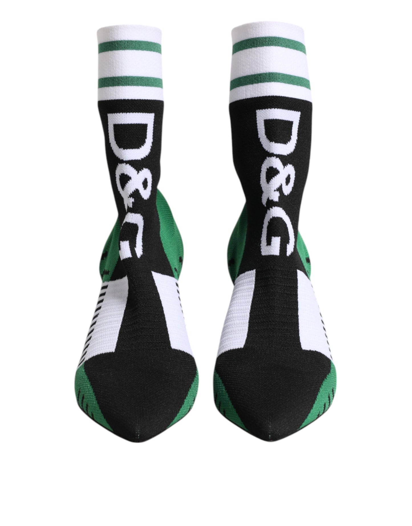 Dolce &amp; Gabbana – Grüne Stiefeletten im Stretch-Sockenstil