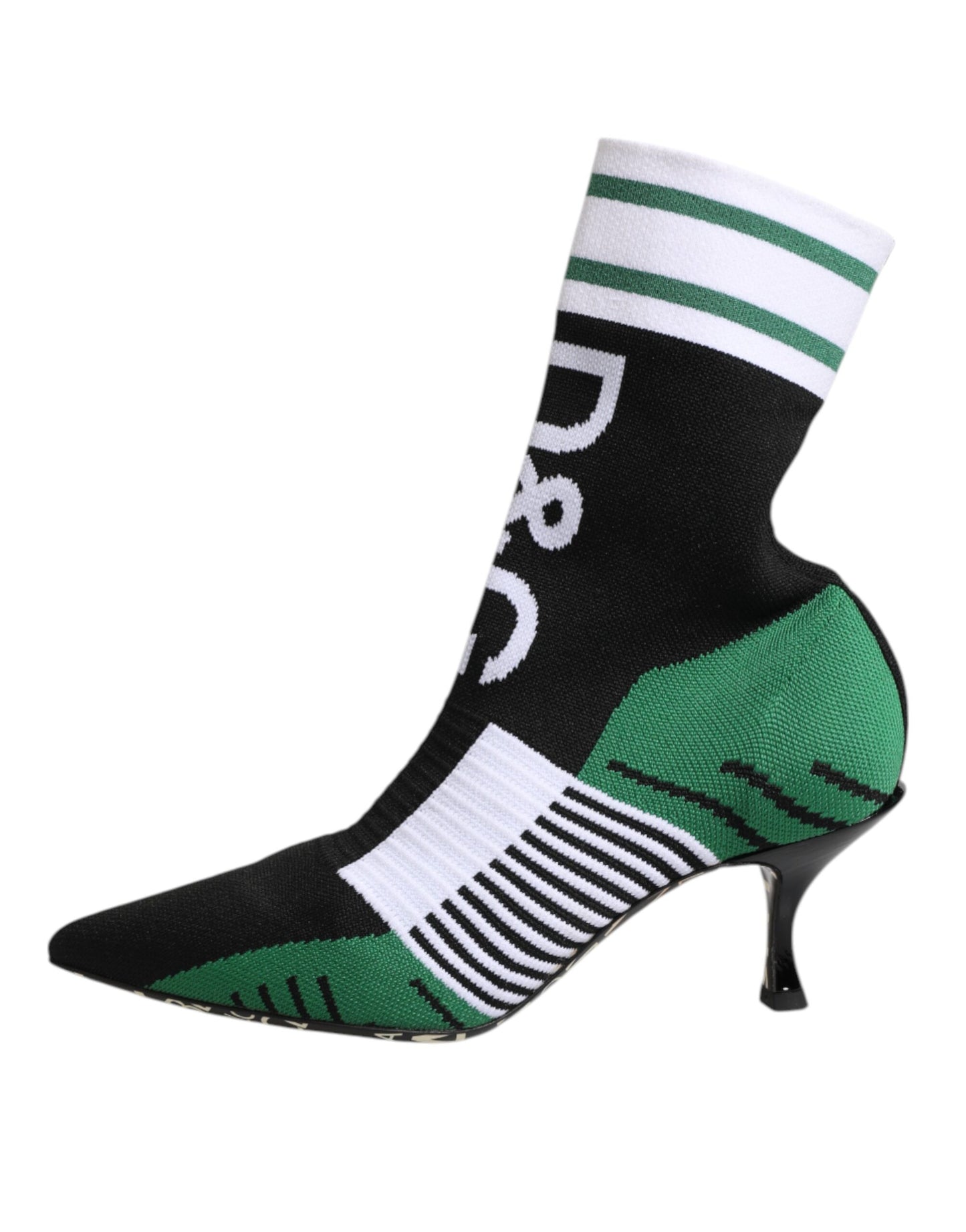 Dolce &amp; Gabbana – Grüne Stiefeletten im Stretch-Sockenstil