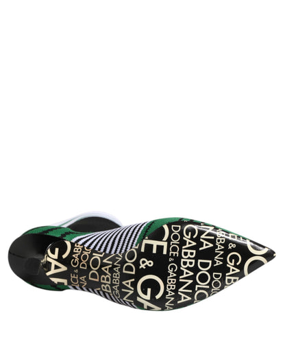 Dolce &amp; Gabbana – Grüne Stiefeletten im Stretch-Sockenstil