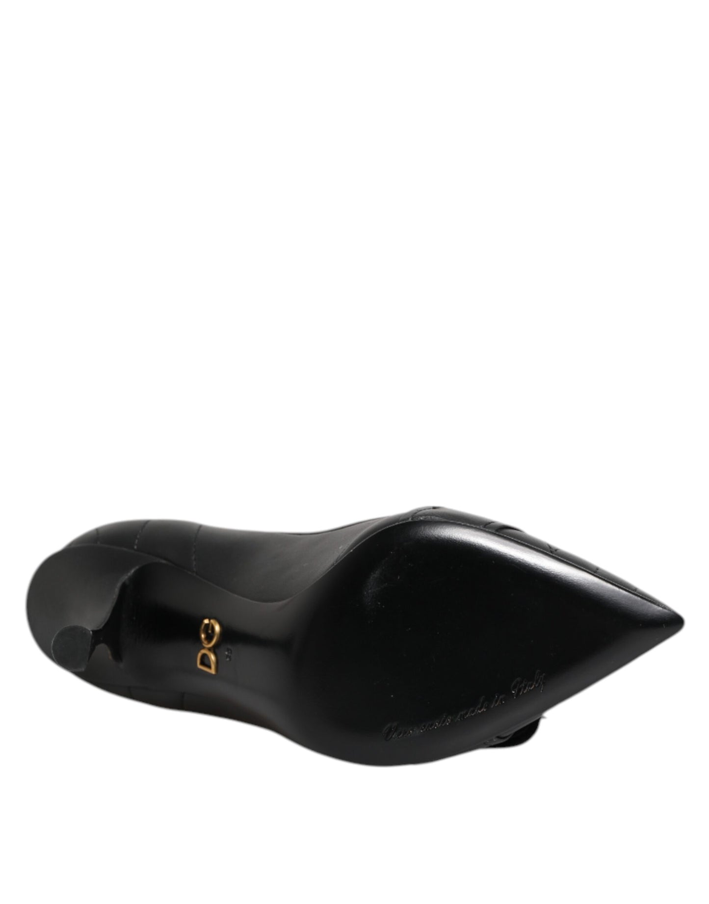 Dolce &amp; Gabbana Schwarze Devotion Leder Heels Pumps Schuhe