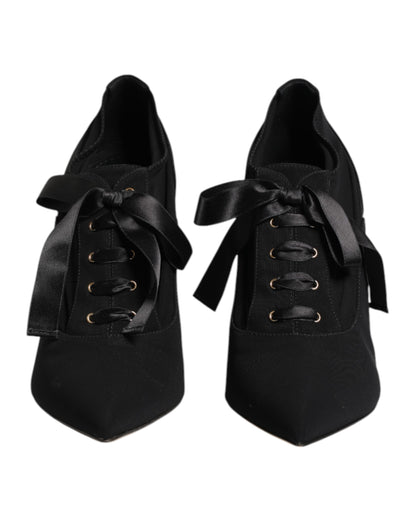 Dolce &amp; Gabbana – Schwarze Pumps mit Schnürung und Stilettoabsatz