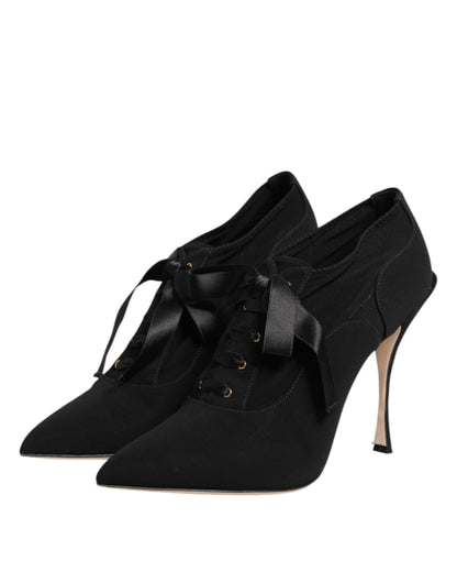 Dolce &amp; Gabbana – Schwarze Pumps mit Schnürung und Stilettoabsatz