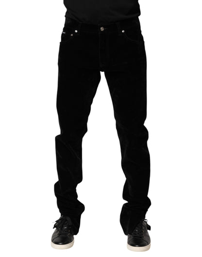 Dolce &amp; Gabbana Schwarze Herrenhose aus Baumwolle für formelle Anlässe