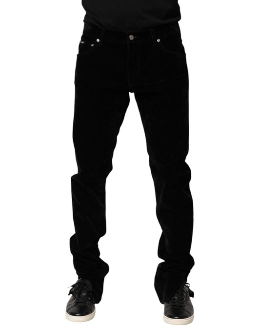 Dolce &amp; Gabbana Schwarze Herrenhose aus Baumwolle für formelle Anlässe
