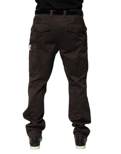 Dolce &amp; Gabbana Braune Cargohose aus Baumwollstretch für Herren