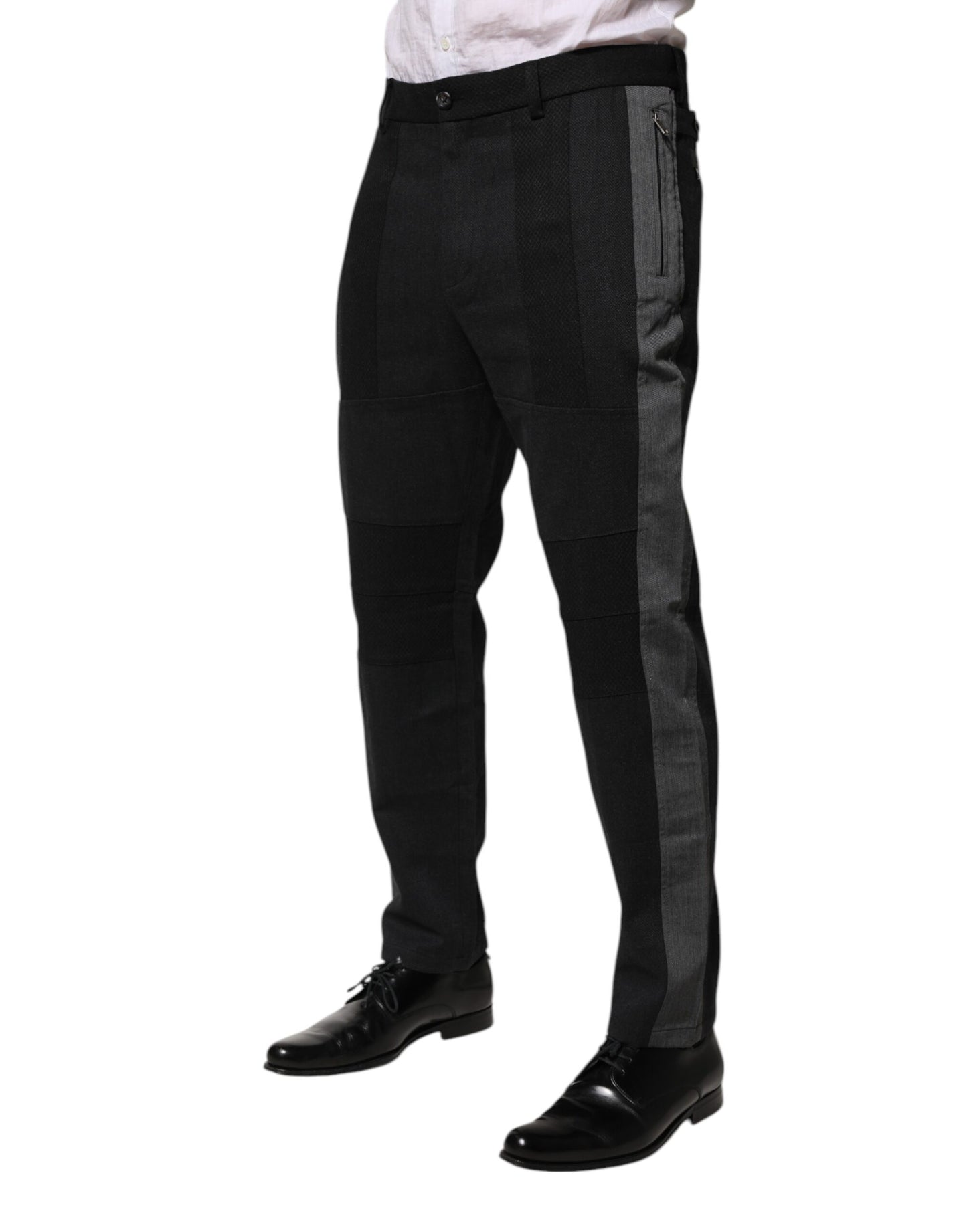 Dolce &amp; Gabbana – Schwarze, graue Baumwollhose für formelle Anlässe