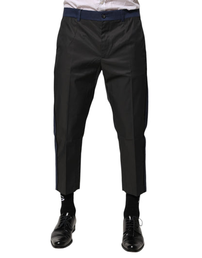 Dolce &amp; Gabbana – Graublaue 3/4-Chinos aus Baumwolle mit verkürzter Hose