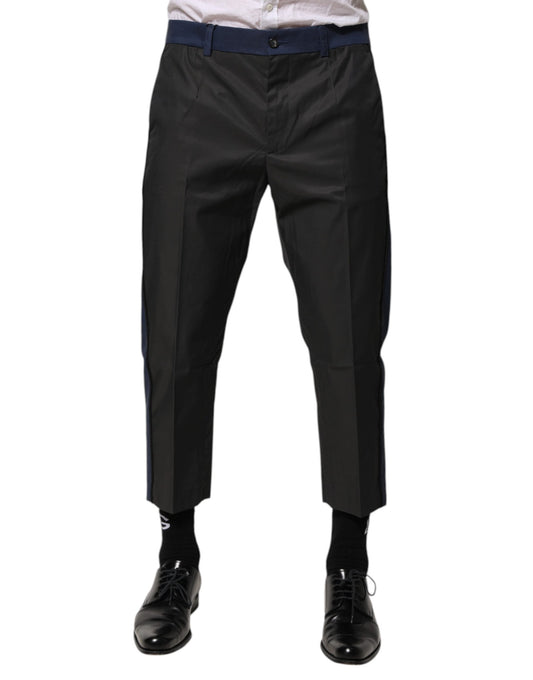 Dolce &amp; Gabbana – Graublaue 3/4-Chinos aus Baumwolle mit verkürzter Hose