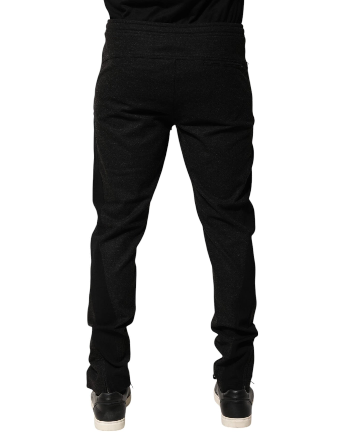Dolce &amp; Gabbana – Jogginghose aus melierter Wollmischung in Schwarz