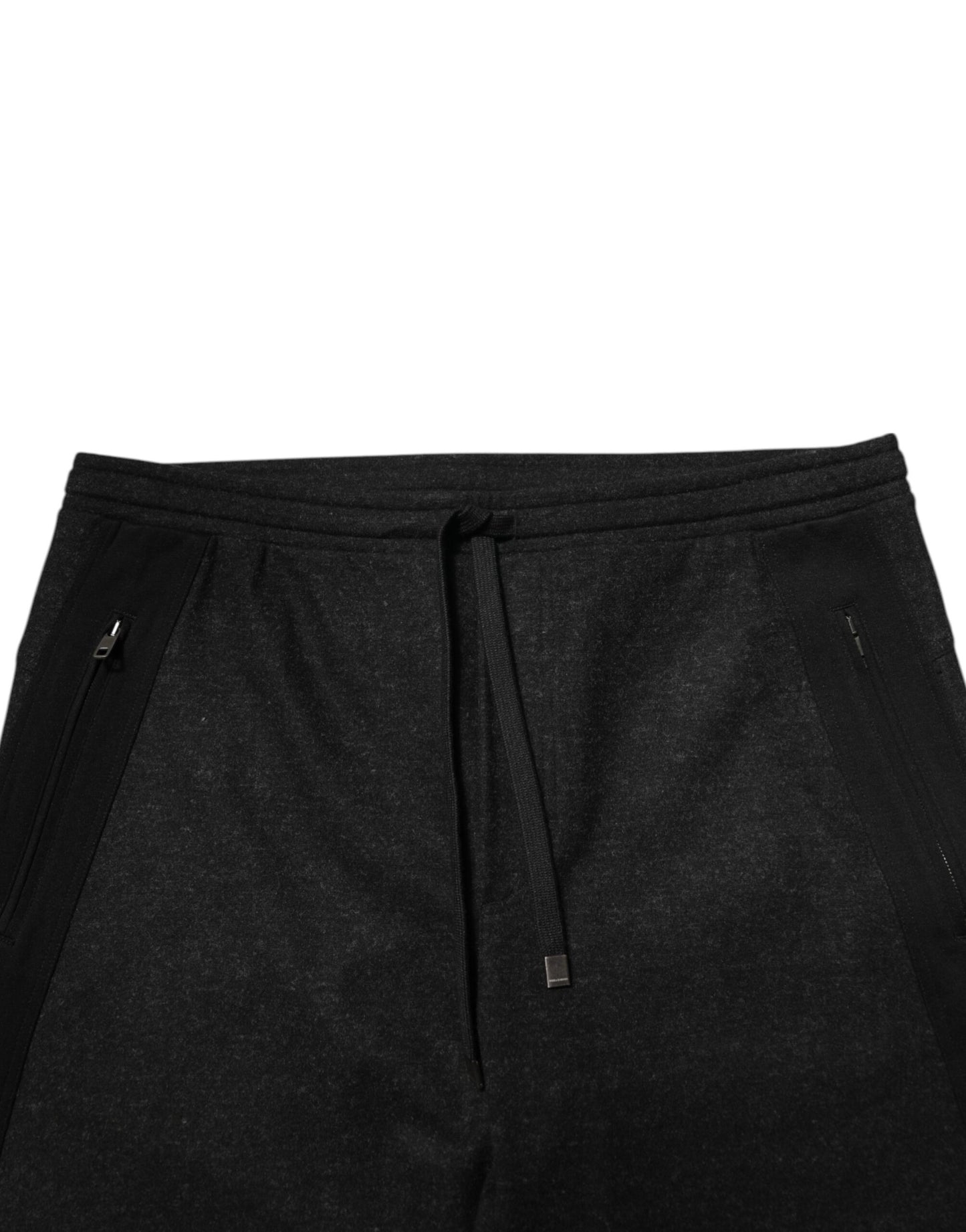 Dolce &amp; Gabbana – Jogginghose aus melierter Wollmischung in Schwarz