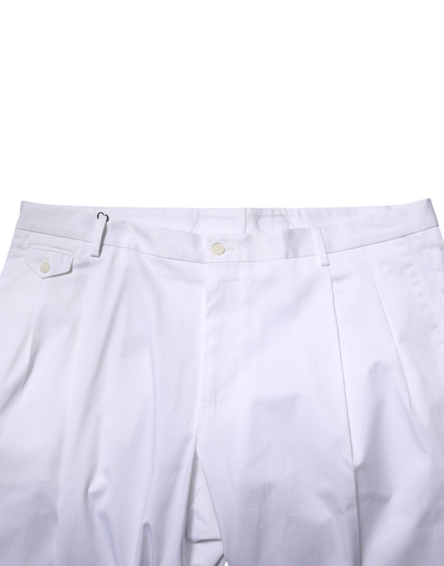 Dolce &amp; Gabbana – Weiße, schmale, formelle Baumwollhose