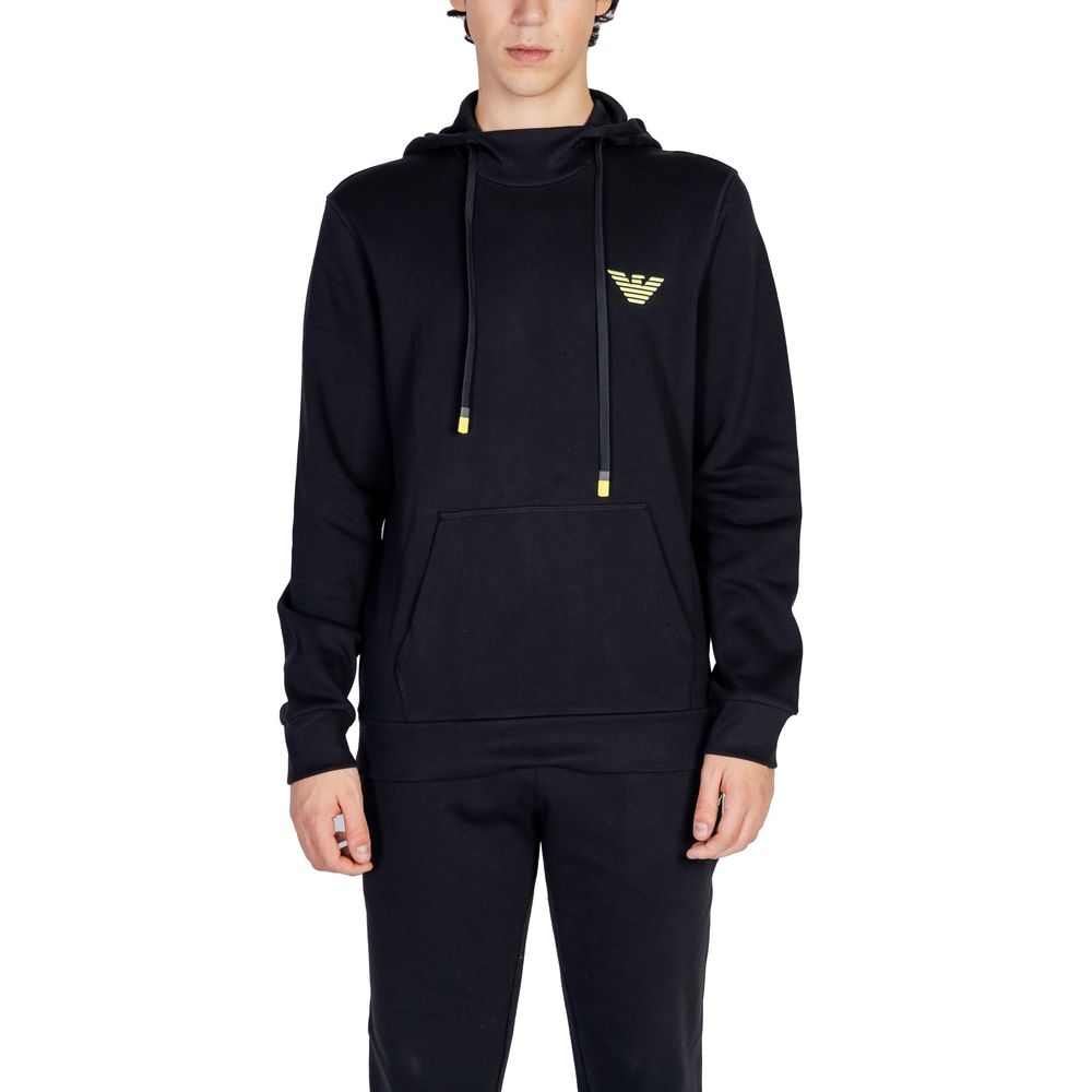 Emporio Armani Underwear – Kapuzenpullover aus schwarzer Baumwolle