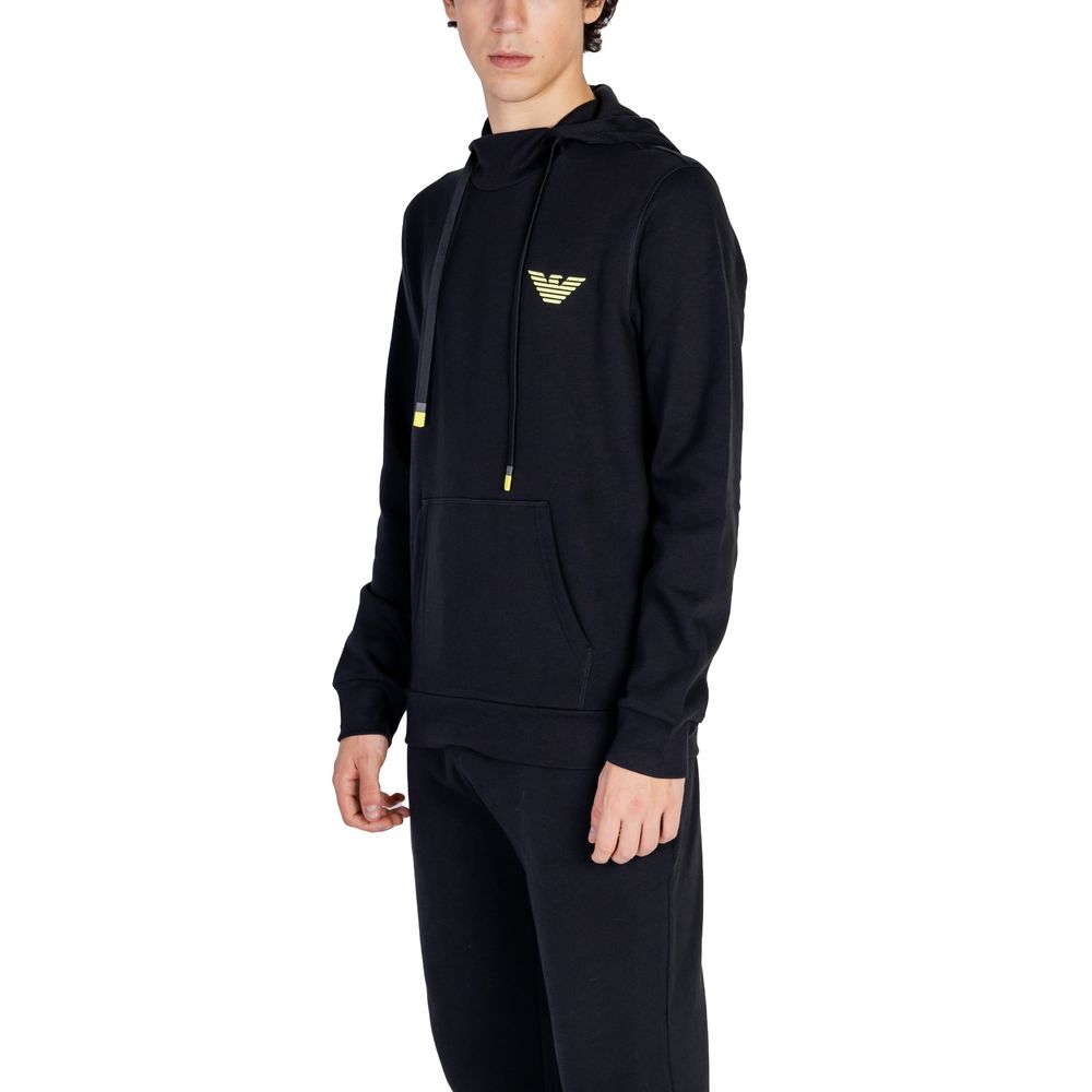 Emporio Armani Underwear – Kapuzenpullover aus schwarzer Baumwolle