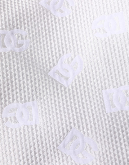 Dolce &amp; Gabbana – Weiße Baumwoll-Hosenshorts mit DNA-DG-Patch-Logo