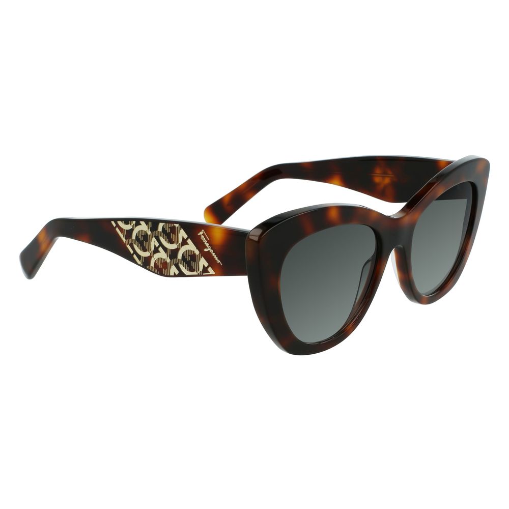 Salvatore Ferragamo – Braune Acetat-Sonnenbrille