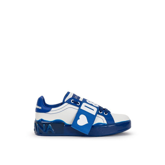 Dolce &amp; Gabbana – Weißes Leder-Low-Top