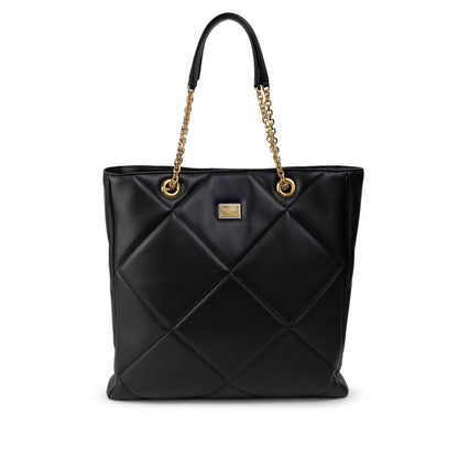 Dolce &amp; Gabbana – Schwarze Leder-Einkaufstasche