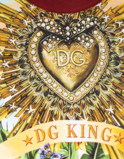 Dolce &amp; Gabbana Pullover aus Seide mit tropischem Herz und Krone