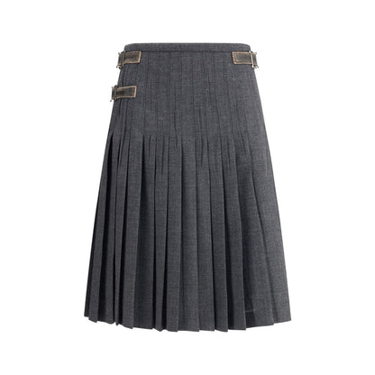 Prada Plisseerock aus Kid-Mohair