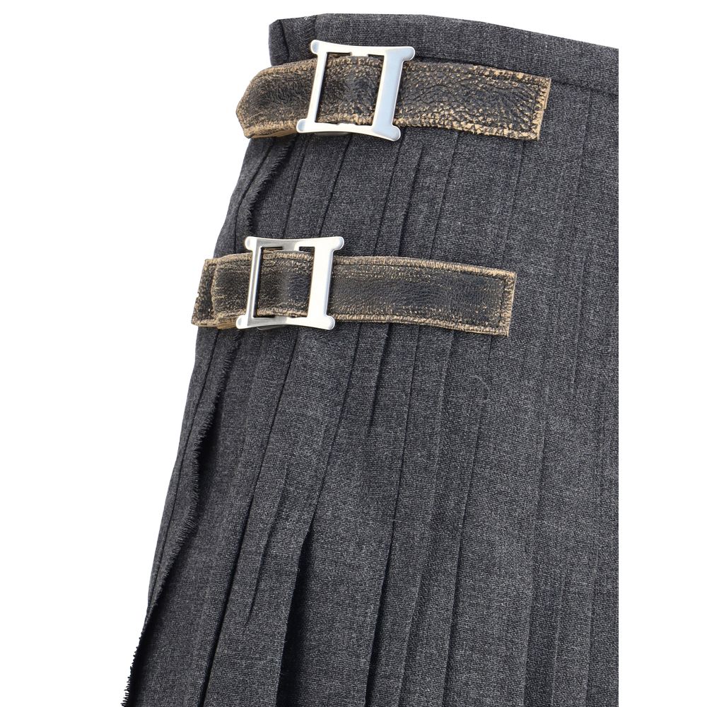 Prada Plisseerock aus Kid-Mohair
