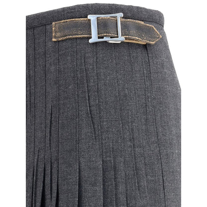 Prada Plisseerock aus Kid-Mohair