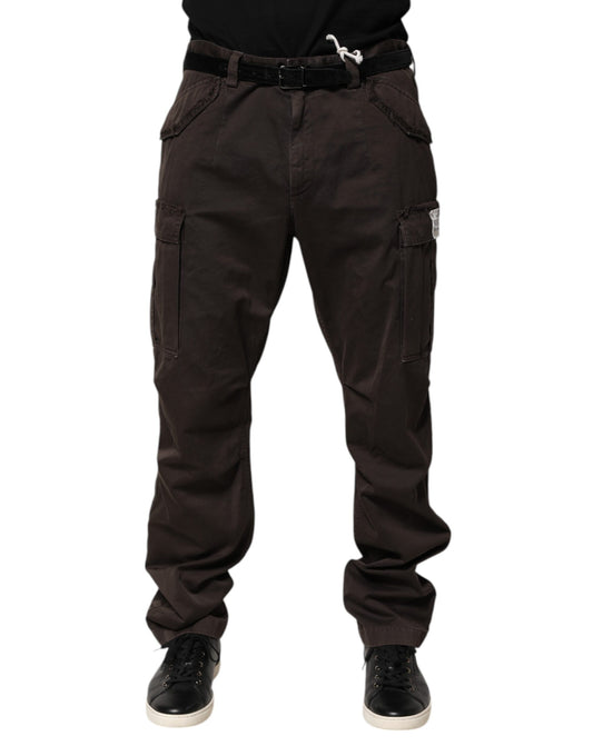 Dolce &amp; Gabbana Braune Cargohose aus Baumwollstretch für Herren
