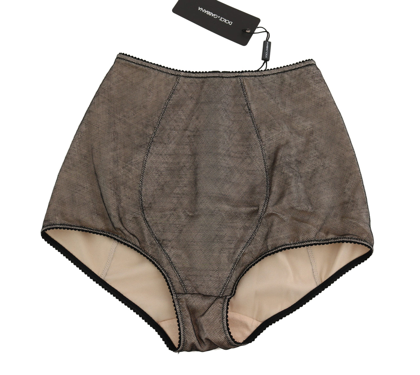 Dolce &amp; Gabbana Unterteile Unterwäsche Beige mit schwarzem Netz