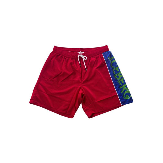 Iceberg Red Polyester Men Swim Shorts