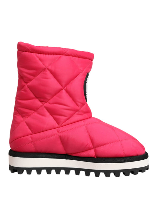 Dolce &amp; Gabbana – Gepolsterte Stiefel mit halbhohem Schaft aus Viskose in Rosa und Weiß