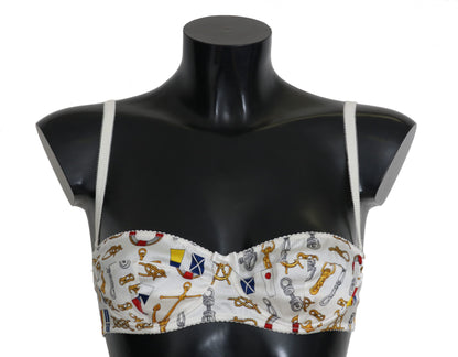 Dolce &amp; Gabbana – Weiße Balconcino-Unterhose mit Matrosen-Print