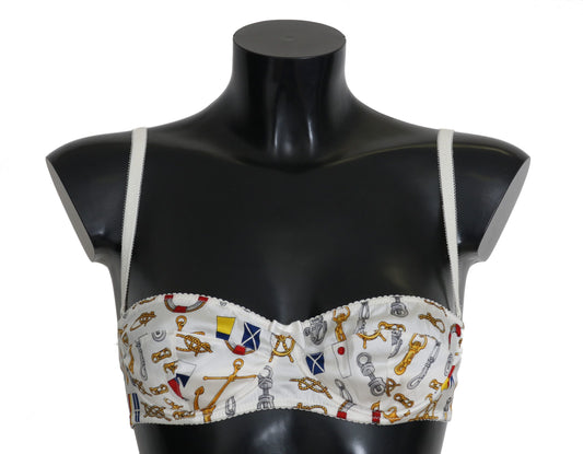 Dolce &amp; Gabbana – Weiße Balconcino-Unterhose mit Matrosen-Print