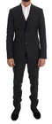 Dolce &amp; Gabbana – Grau gemusterter 3-teiliger Slim-Fit-Anzug aus Wolle