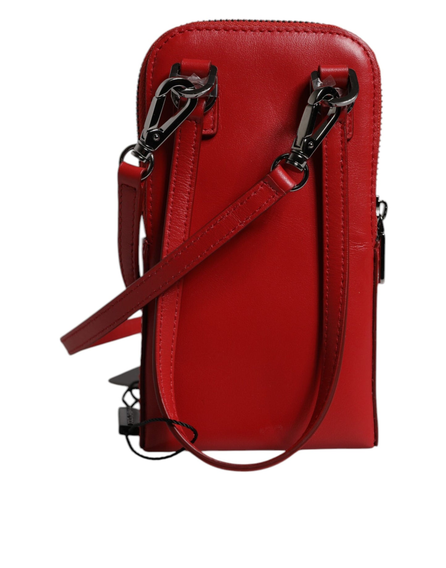 Dolce &amp; Gabbana Rote Leder-Geldbörse, Handy-Umhängetasche mit Umhängeband
